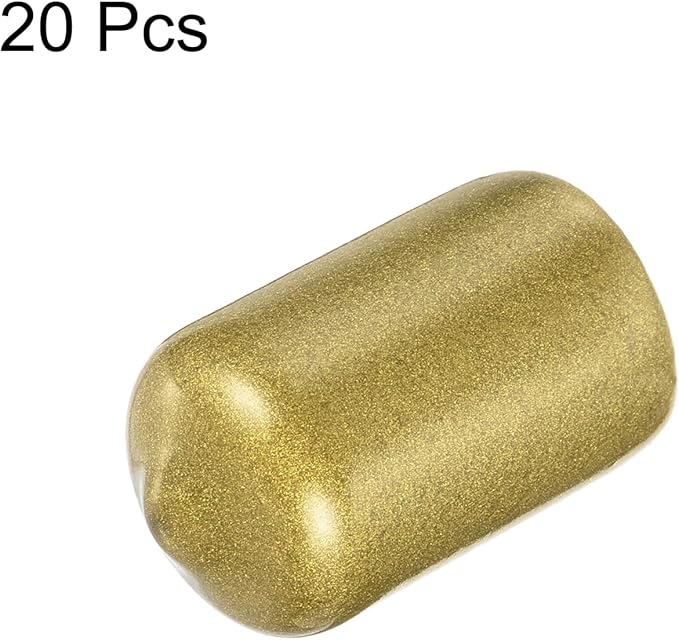 uxcell 20pcs Rubber End Caps 12.5mm(1/2 inch) ID Vinyl Round Tube Bolt Cap Cover Thread Protectors Gold