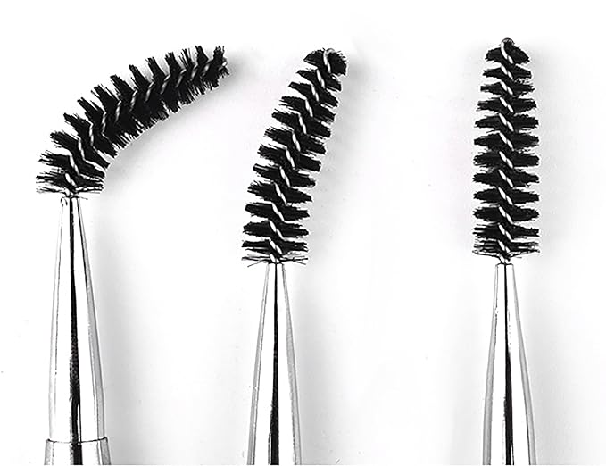 2PCS Mascara Brushes Eyebrow Eyelash Brushes Mascara Wands Spooly Applicators Eye Brushes Portable Cosmetic Brushes with Cap Spoolies Brushes for Eyelash Extensions and Eyebrows, White