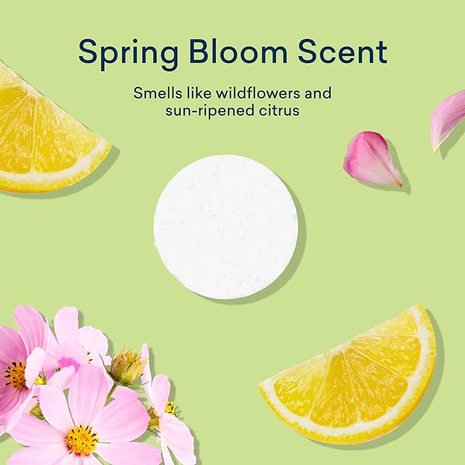 BLUELAND Laundry Detergent Tablets, 60 Count, Spring Bloom Scent, Plastic-Free Eco-Friendly Pods, Sheets, Liquid Alternative - Safe for Sensitive Skin, Gentle