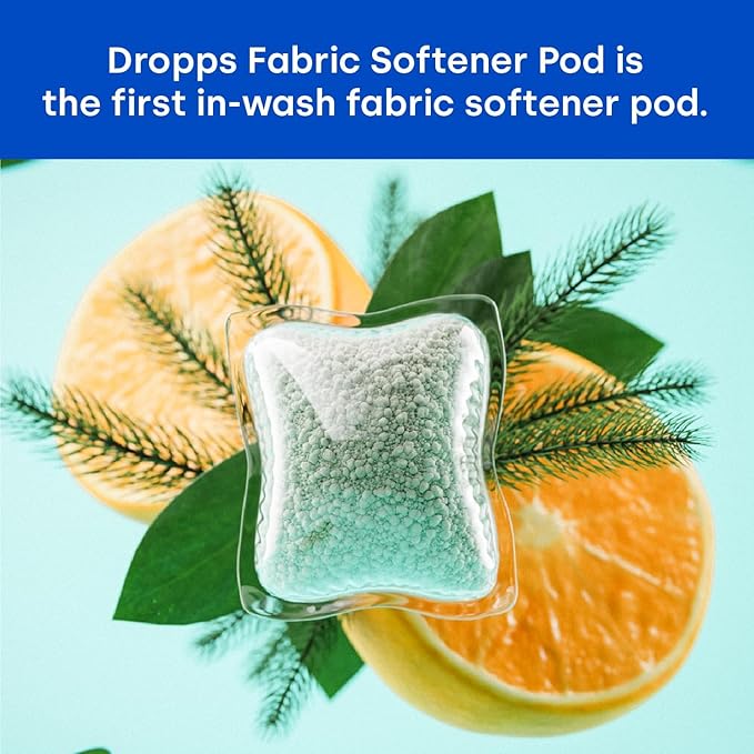 Dropps Laundry Fabric Softener Pods, Crisp Breeze (120 Count) - Fabric Softener Liquid Pods for Fluffy, Soft Fabrics - HE Compatible Mineral Based Ingredients Laundry Supplies