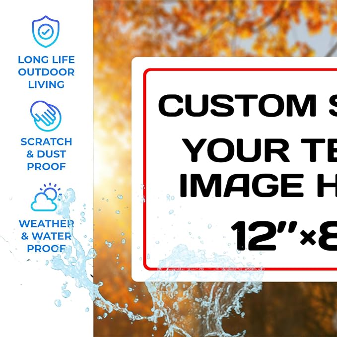 Personalized Aluminum Weatherproof Metal Sign - Multiple Sizes, Custom Text & Picture, Hazard, Garden, Custom Door Sign