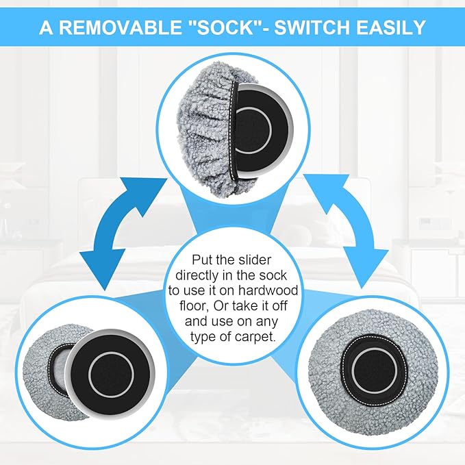 New Upgrade Furniture Sliders, Multi-Surface 3-in-1 Furniture Movers Sliders, Round Moving Pads with 8PCS 4.3" Carpet Sliders+4PCS Hard Floor Socks+1 Lifter, Protect Floor and Easily Move Furniture