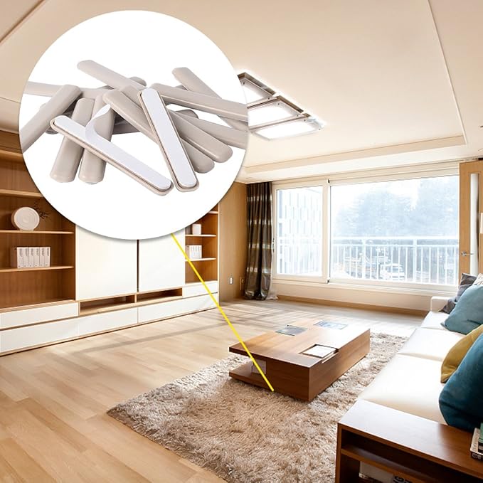 Ezprotekt 16 Pack Self-Stick Furniture Movers Sliders Strip for Carpet, 1/2 x 4 inch Rectangular Furniture Moving Pads, Self Adhesive Strip Sliders Gliders for Chair Table Desk Sofa Couch (Beige)
