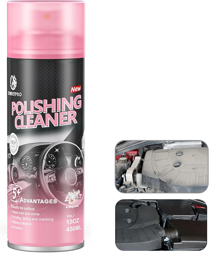 Interior Cleaner and Protectant, 15 Fl Oz Polishing Cleaner Car Interior Spray - Repels Dust & Staining, Restores & Protects Plastic, Vinyl, Leather Seats, Carpet - UV Guard, Anti-Aging