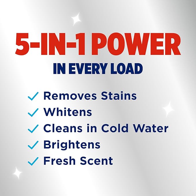 OxiClean Max Force Advanced Stain Remover Power Paks, Use with Detergent to Remove Stubborn Stains, Whiten, Brighten, and Boost Freshness, for All Temps and Washing Machines, 24 count