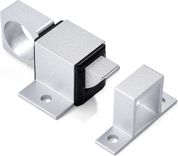 4 Packs Self-Closing Gate Latches, Silver Spring Door Lock, Aluminum Alloy Security Latch for Windows, Cabinets & Gates