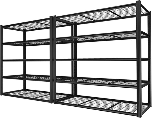 ROOMTEC 60" W Garage Shelving Heavy Duty,33000LBS Storage Shelves,5-Tier Adjustable Metal Shelving Utility Shelf Rack Garage Storage Organize for Storage Industrial, Warehouse, Basement