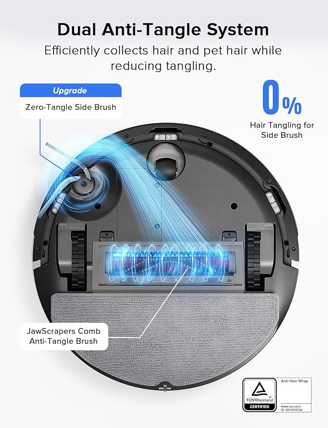 roborock Q7 L5 Robot Vacuum and Mop Combo, 8,000Pa Suction, Upgraded from Q5 Pro, Dual Anti-Tangle System, LiDAR Navigation, Multi-Level Mapping, Self-Charging Robotic Vacuum Cleaner, Black