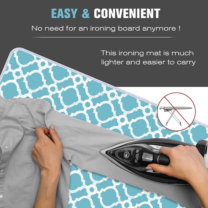 Ironing Mat, Portable Travel Ironing Pad, 28 x 24inch Ironing Mat for Table Top of Washer, Dryer, Table Top, Countertop, Silincoe Coating and Scorch Resistant