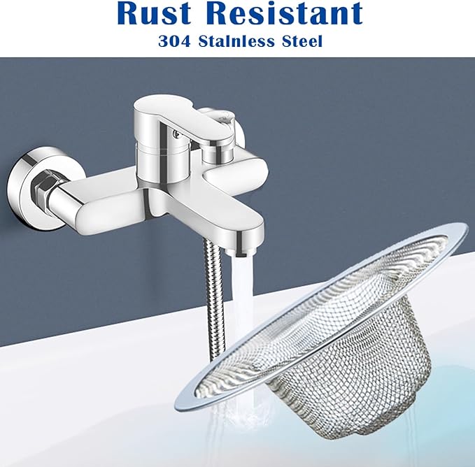 2 pcs Heavy Duty Stainless Steel Slop Basket Filter Trap, 2.75" Top / 1" Mesh Metal Sink Strainer,Perfect for Kitchen Sink/Bathroom Bathtub RV Wash Basin Floor Drain Balcony Drain Hole