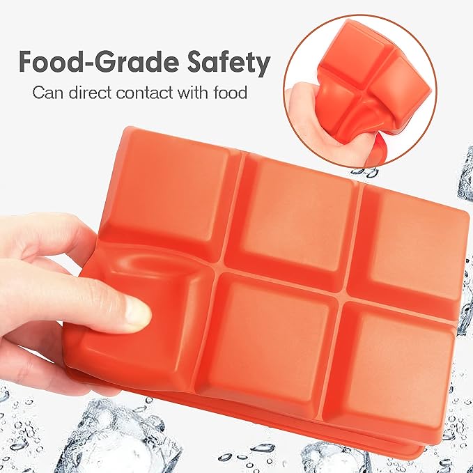 Silicone Ice Cube Trays 3 Pack - Large Size Silicone Ice Cube Molds with Leak Proof Removable Lid Square Ice Cube Tray And BPA Free for Cocktail,Whiskey, Stackable Flexible Ice
