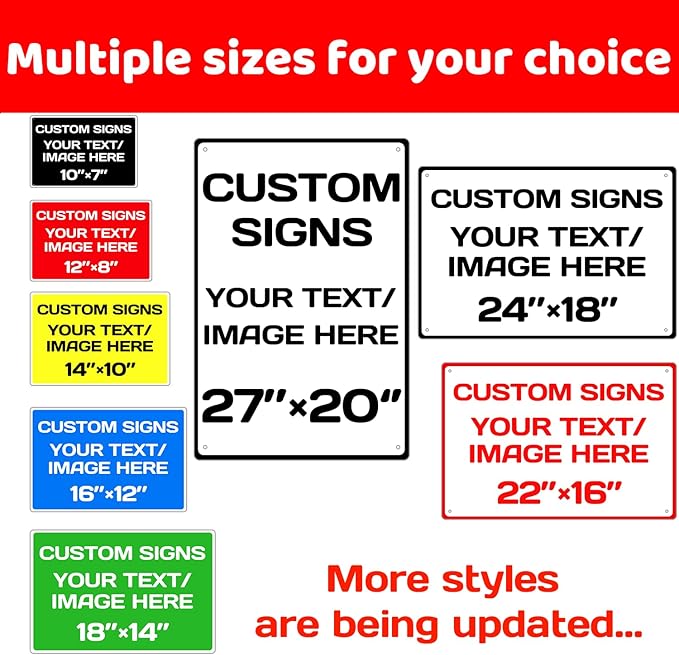 Personalized Aluminum Metal Signs - Weatherproof, Custom Text & Picture, Multiple Sizes, Hazard, Garden, Custom Door, Business Signs