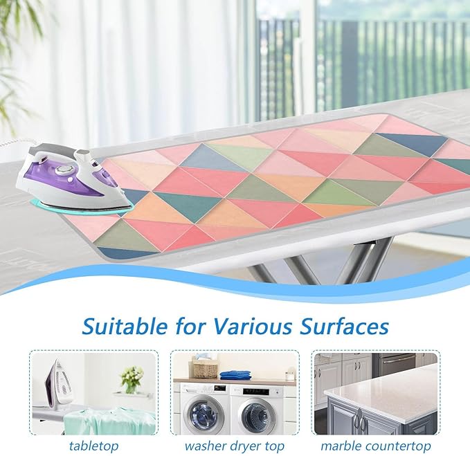 Ironing Mat for Table top Portable Ironing Pad Blanket for Washer Dryer Countertop Travel Pink