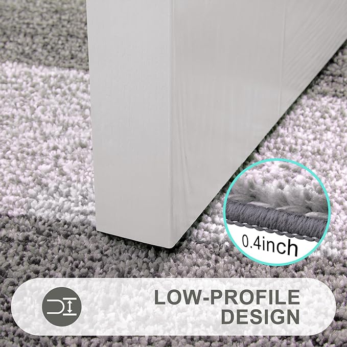 Kitinjoy Indoor Outdoor Door Mat, 48x30 Non-Slip Absorbent Dirt Trapper, Low-Profile Washable Inside Entrance Front Floor Mat, Sturdy Soft Entry Doormats for Entryway, Light Grey