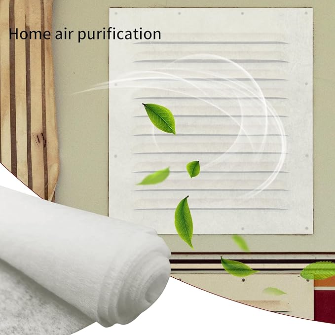Filter Material Compatible with Merv 11 13 14 AC Vent Filter Cotton Can Purify Air And Reduce Dust Suitable for AC Vents HVAC Purifiers Fan Filters Electrostatic Filter Cotton (White)