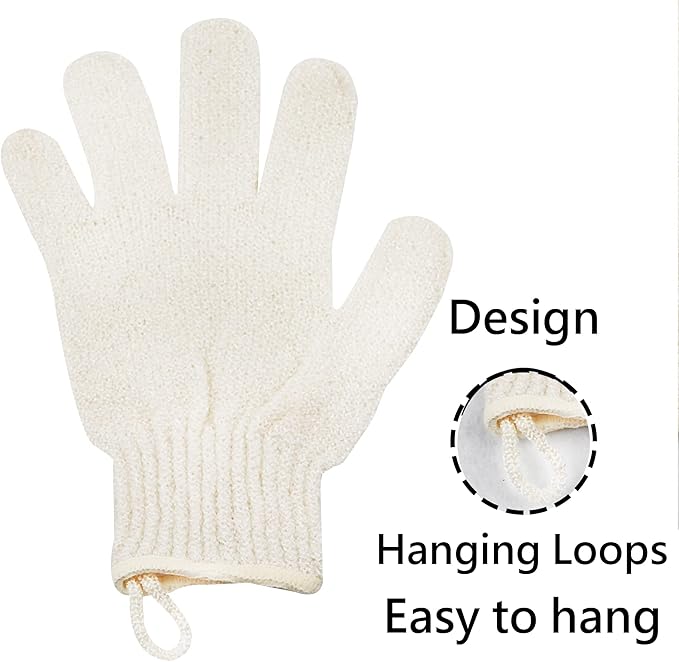 Exfoliating Glove - Body Scrub For Smooth And Soft Skin - Body Exfoliator For Ingrown Hair Dead Skin Remover And Itchy And Flaky Skin - Scrubber Shower Accessories For Women And Men 1 Pair Glove