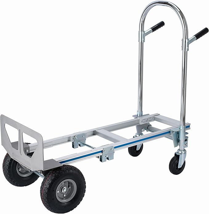 2 in 1 Aluminum Hand Truck Dolly 770lbs Weight Capacity Convertible Hand Truck Utility Cart (2 in 1)
