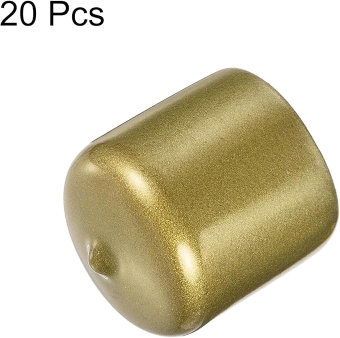 uxcell 20pcs Rubber End Caps 1 1/4"(32mm) ID Vinyl Round Tube Bolt Cap Cover Thread Protectors Gold