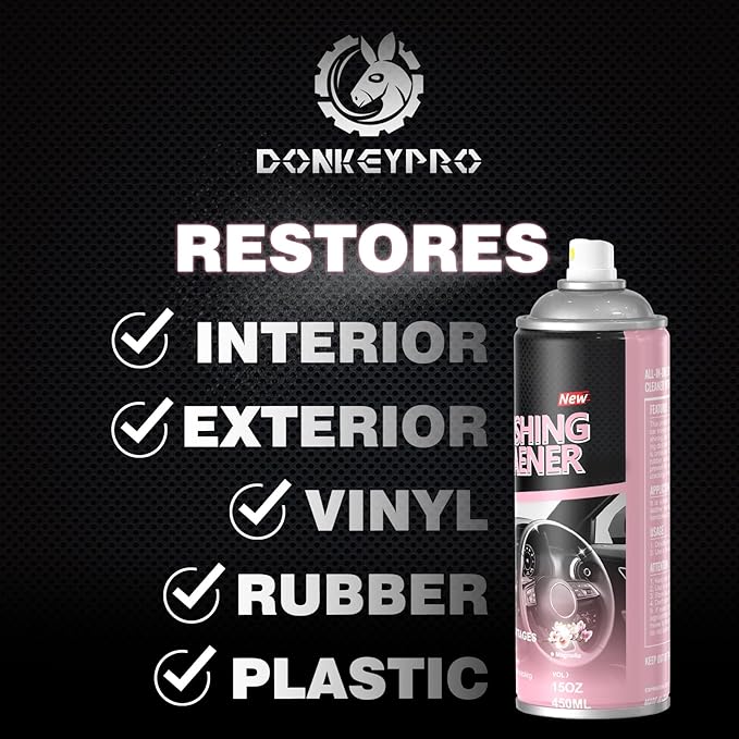 Interior Cleaner and Protectant, 15 Fl Oz Polishing Cleaner Car Interior Spray - Repels Dust & Staining, Restores & Protects Plastic, Vinyl, Leather Seats, Carpet - UV Guard, Anti-Aging