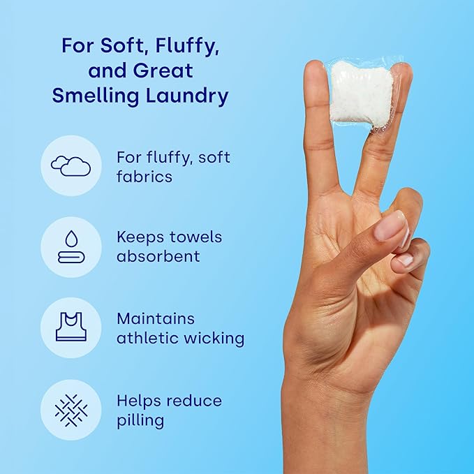 Dropps Laundry Fabric Softener Pods, Orange Blossom (64 Count) - Fabric Softener Liquid Pods for Fluffy, Soft Fabrics - HE Compatible Mineral Based Ingredients Laundry Supplies