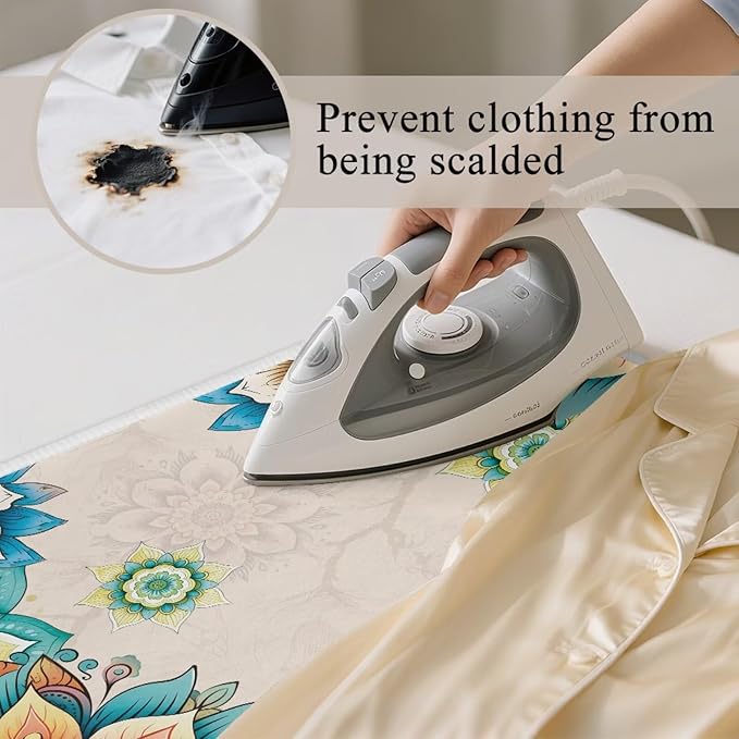 Bohemian Folding Ironing Mat Heat and Steam Resistant Dragonfly Ironing Pad 32 x 16 Inch Foldable Iron Mat for Table Top Washer,Dryer,Large Iron Board Mats Irons Pad