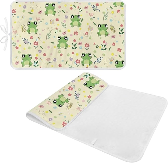 Ironing Mat Ironing Board Pad Heat Resistant, Portable, Quilting & Travel Blanket 32 x 16 Inch Cute Frog Small Ironing Mat for Table Top,Countertop,Etc