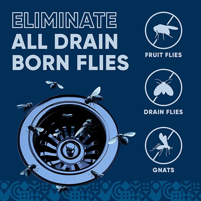 Fruit Fly Drain Treatment | Drain Fly Eliminator | Eliminates Gnats, Sewer Flies and More - Works in All Drains - 32 Fl Oz