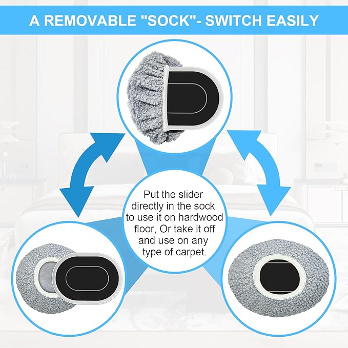 New Upgrade Furniture Movers Sliders, 8+8 Pack 5.8 * 4.3" Multi-Surface Furniture Sliders with Groove Design, Oval 8PCS Moving Pads and 8 Hardwood Socks, Protect Floor and Easily Move Furniture