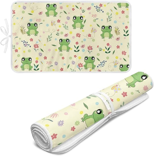 Ironing Mat Ironing Board Pad Heat Resistant, Portable, Quilting & Travel Blanket 32 x 16 Inch Cute Frog Small Ironing Mat for Table Top,Countertop,Etc