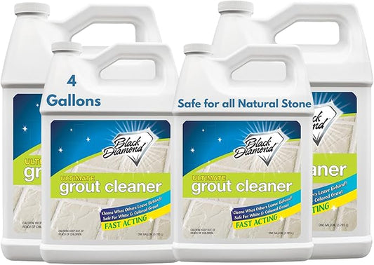 ULTIMATE GROUT CLEANER: Best Cleaner for Tile,Ceramic,Porcelain, Marble Acid-free Safe Deep Cleaner & Stain Remover for Even the Dirtiest Grout. (4-Gallons)