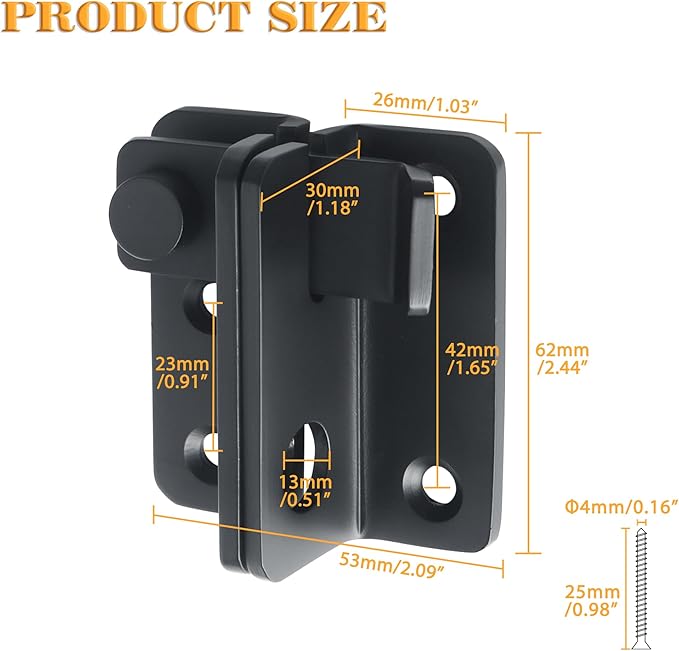 Alise Flip Latch Gate Latch,Black Shed Door Latch Barn Door Lock Shed Lock Shed Latch,Stainless Steel Locking Latches for Shed Barn Fence Chicken Dog Cage Window Cabinet Backyard Garage Doors,L-Size
