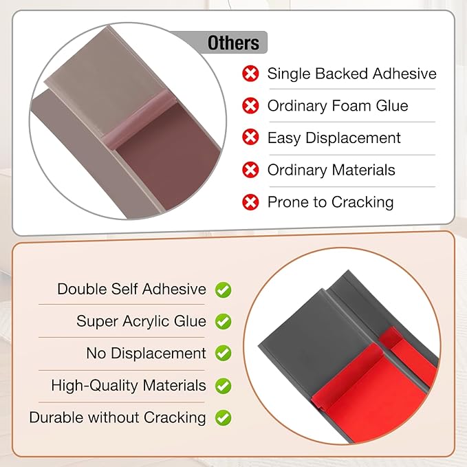 Floor Transition Strip Self Adhesive Vinyl Door Threshold for Doorways Carpet Edging Trim Overlap Edge Reducer for Laminate Floor, Carpet, Tile (Deep Gray Wood Grain, 1/5" to 2/5", 6.6Ft)