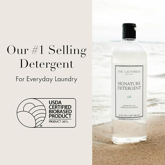The Laundress Signature Isle Detergent, Coastal Inspired Scent, Concentrated Laundry Detergent Liquid, Tough on Stains, Isle Scent, 32 oz.