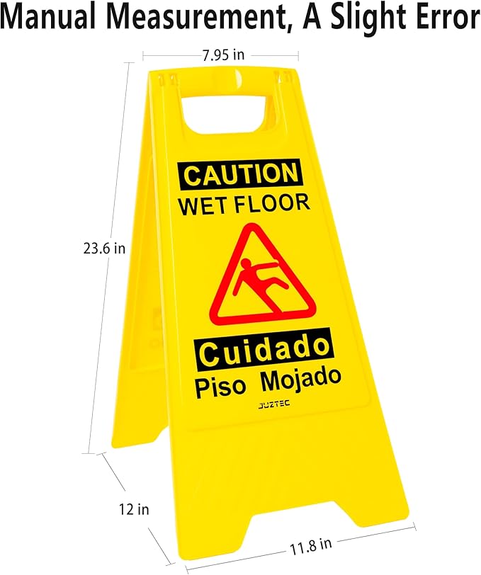 Wet Floor Sign 3 Pack - Caution Wet Floor Signs Commercial for Safety Precautions | Visible Yellow Warning Sign for Slippery Surfaces