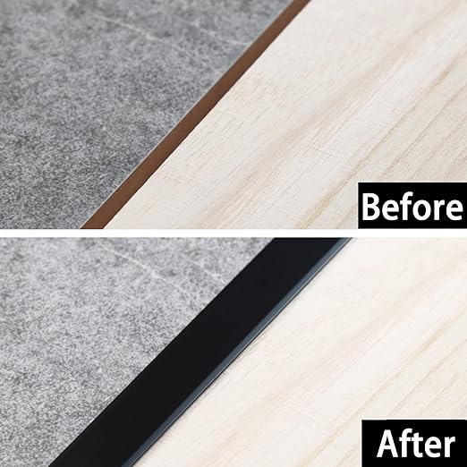 3Pcs Aluminum T Molding Trim & Floor Transition Strips, Flat Divider Strip for Door Threshold and Joining Flooring Gaps of Laminate Planks Tile (2.9Ft x 0.8In, Matte Black)