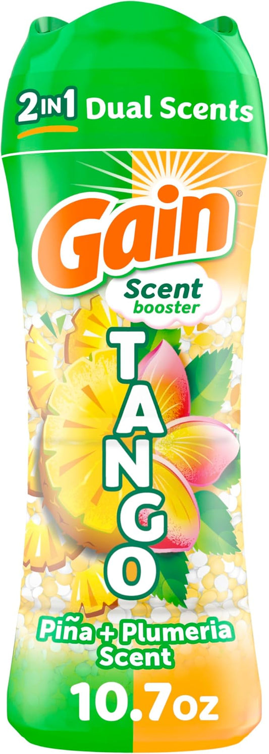 Gain Tango 2-in-1 Laundry Scent Booster Beads, Piña and Plumeria Scent, 10.7oz, Laundry Beads with Dual Scents Plus All Day Freshness