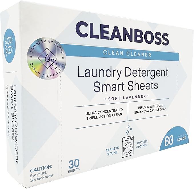 CleanBoss Laundry Detergent Smart Sheets - 30 Sheets