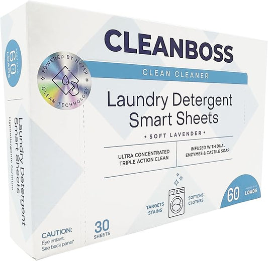 CleanBoss Laundry Detergent Smart Sheets - 30 Sheets