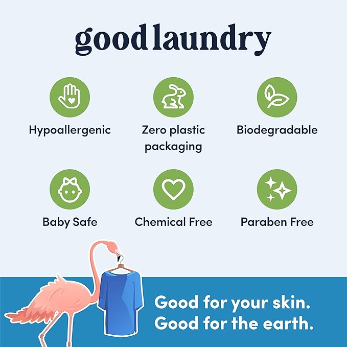 Good Laundry - Lavender Breeze Scented Organic Laundry Dryer Sheets - Natural Non toxic dryer sheets infused with Essential Oils - No Harsh Chemicals, Biodegradable, Hypoallergenic - USA Based