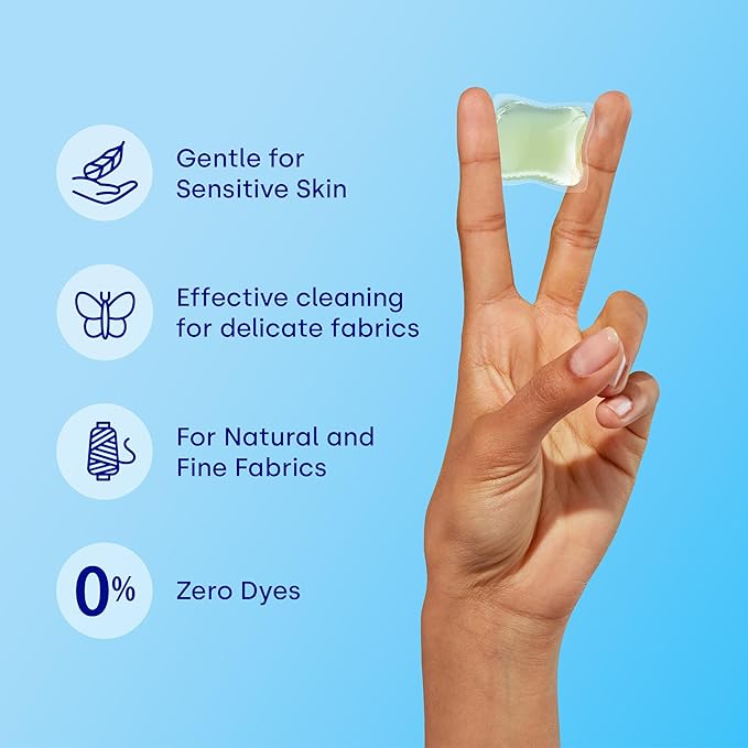 Dropps Sensitive Skin Laundry Detergent Pods, Crisp Breeze (160 Count) - Dermatologist Tested Laundry Pods - HE Compatible Laundry Supplies for Clean Clothes, Vegan & Dye-Free