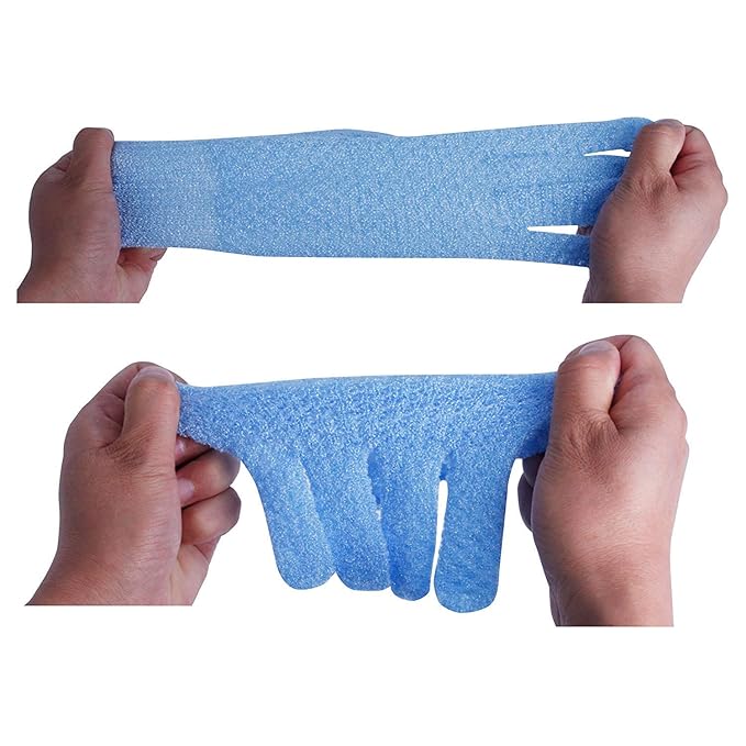 Evridwear Exfoliating Glove for Shower Man and Women, Dual Texture Bath Body Scrub Gloves Dead Skin Cell Remover forHome Spa, Massage,with Hanging Loop (1 Pair Moderate)