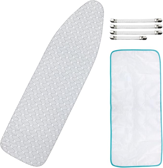 Dalykate Ironing Board Cover and Pad, 15" x 54", Thick Padding, Elastic Edge, Scorch & Stain Resistant, Includes Fasteners & Mesh Cloth