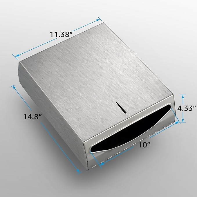 Paper Towel Dispenser Wall Mount - Multifold Trifold Paper Towel Dispensers, Large Capacity Stainless Steel Tissue Holder, Suitable for Bathrooms and Public Places