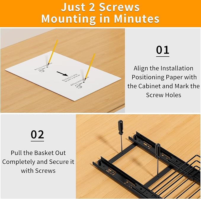 RCHYFEED Pull Out Spice Rack Organizer for Cabinet,Slide out Spice Organizer for Inside Cabinets,Heavy Duty Spice Organization for Kitchen and Pantry,Seasoning,Sauces(1-Tier,6.5" Wx10.5 Dx2.5 H)