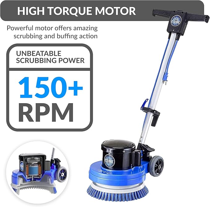 Prolux Core 13 inch Electric Floor Buffer Scrubber and Polisher Machine - All Floor Surfaces