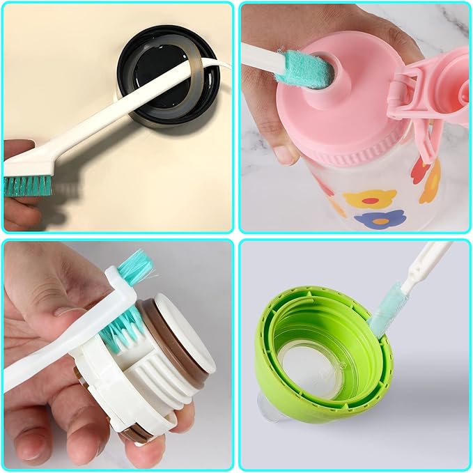 9 Pcs Small Household Cleaning Brushes by ELEMGULY,Deep Detail Crevice Brush Set for Hole, Gap, Corner, Space, Micro Crevice Scrub Cleaner Tool for Bottle, Keyboard, Window, Door Track,1 Sets