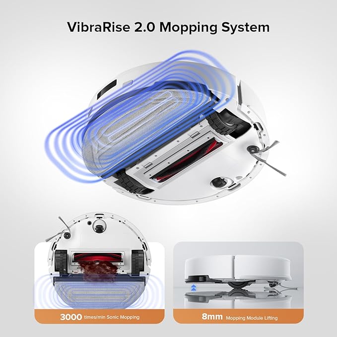 roborock Q10 S5+ Robot Vacuum and Mop, 10,000Pa Suction, Upgraded from Q8 max+, 70 Days Self-Emptying, Obstacle Avoidance, Sonic Mopping, Dual Anti-Tangle Design, Auto Mop Lifting, Ideal for Pet Hair