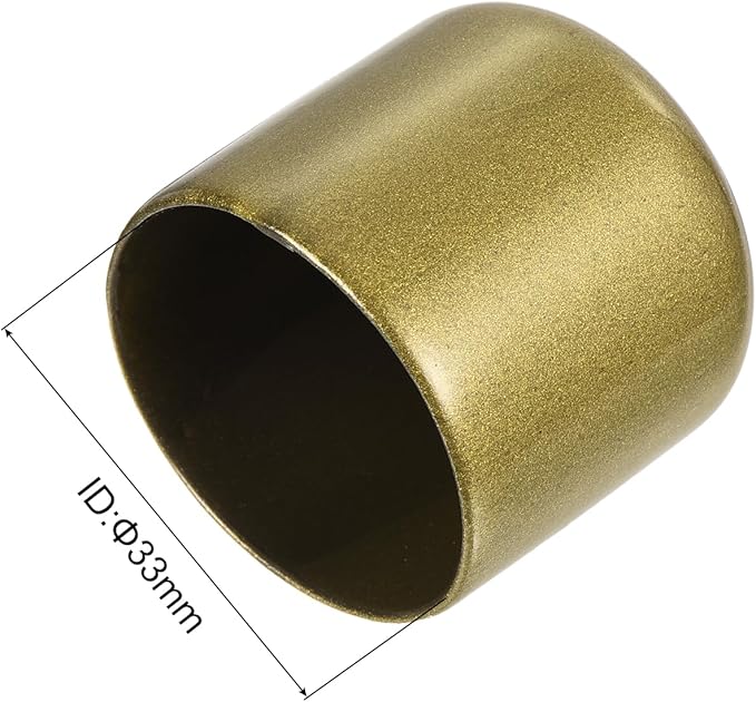 uxcell 20pcs Rubber End Caps 33mm ID Vinyl Round Tube Bolt Cap Cover Thread Protectors Gold