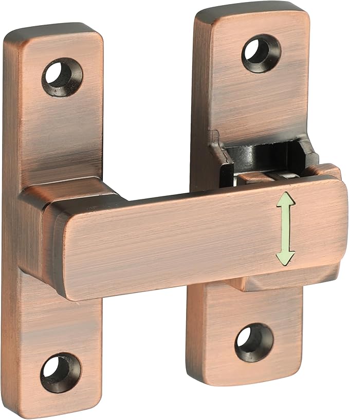 90/180 Degree Flip Latch Gate Latch, Heavy Duty Black Safety Door Lock Enhanced Security Flip Latch Lock Hardware for Interior Door Front Door Barn Garden Fence Window Bathroom Cabinet