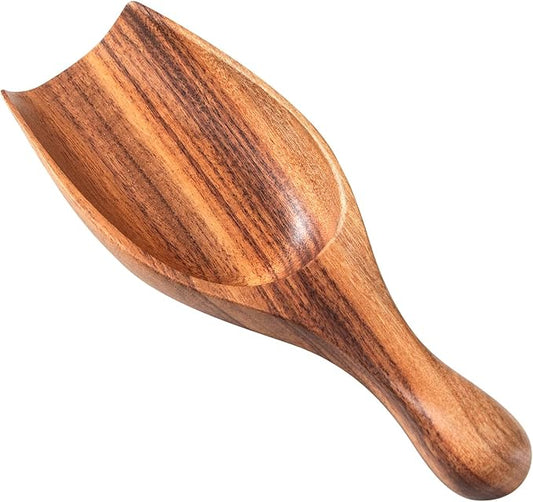 Wooden Coffee Scoop, 6.3 Inch Large Ground Coffee Scoop, Acacia Wood Wooden Scoop Coffee Spoons for Jars Canisters, Bath Salts, Tea, Sugar, Laundry Detergent